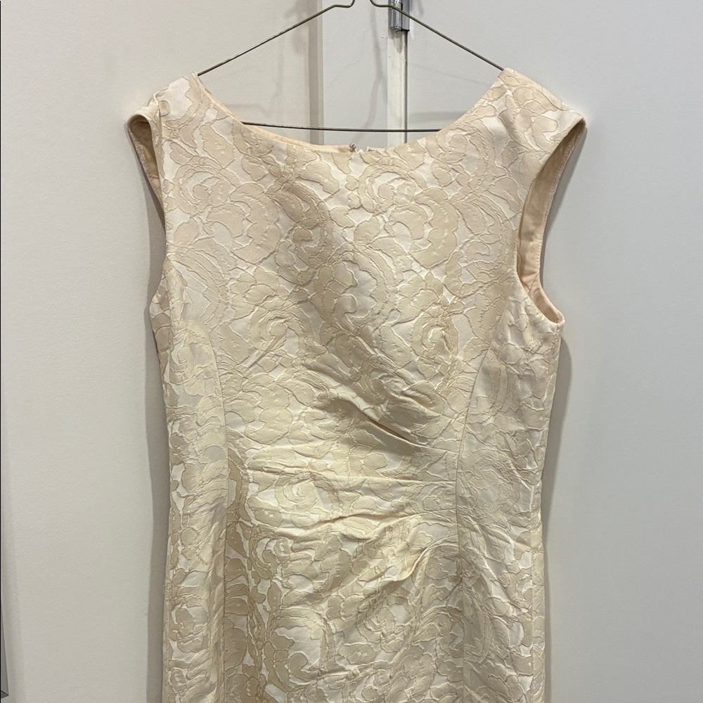 Lauren Ralph Lauren Ivory Floral Jacquard Midi Dress